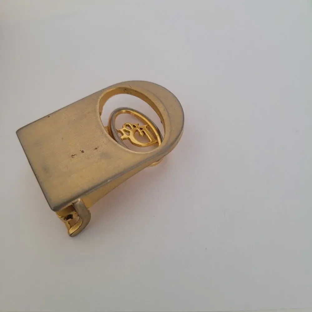 Christian Dior Gold Metal Belt‎ Buckle Logo Slim Vintage Logo